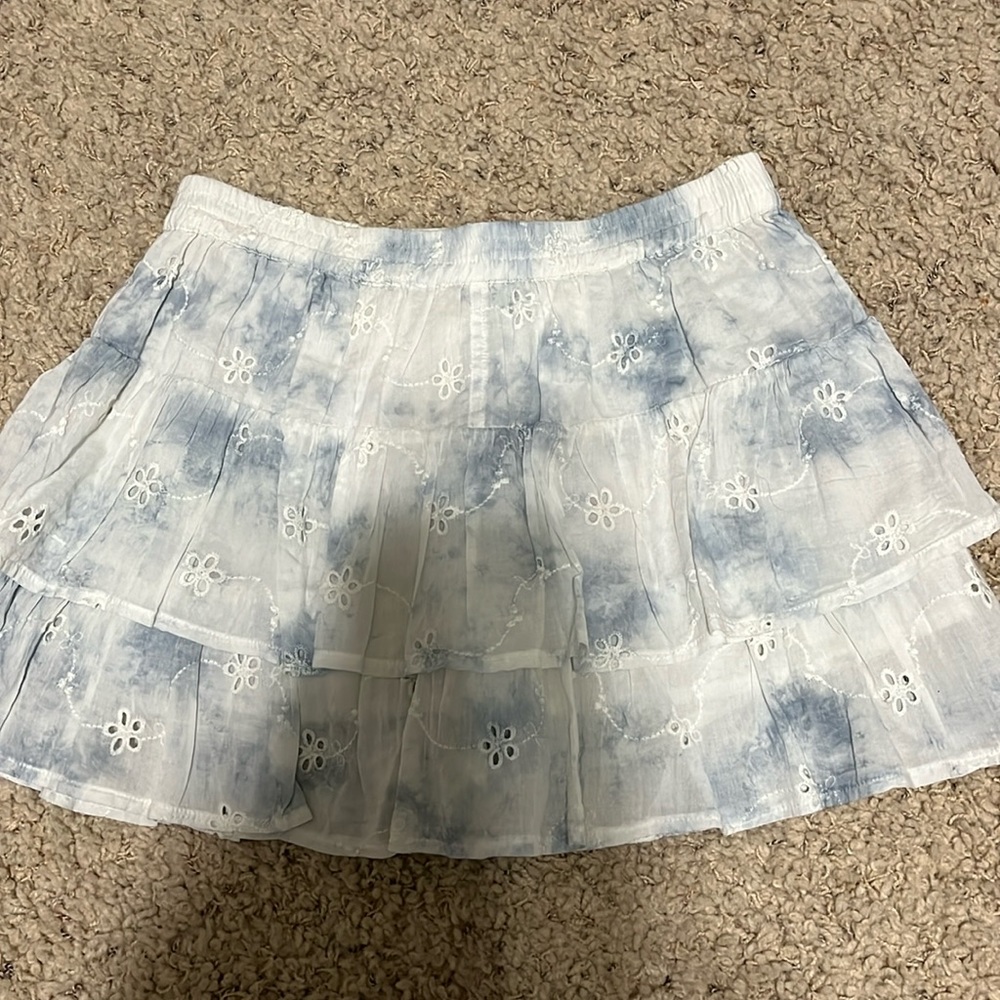 Surf Gypsy Blue and White Tie Dye Mini Skort